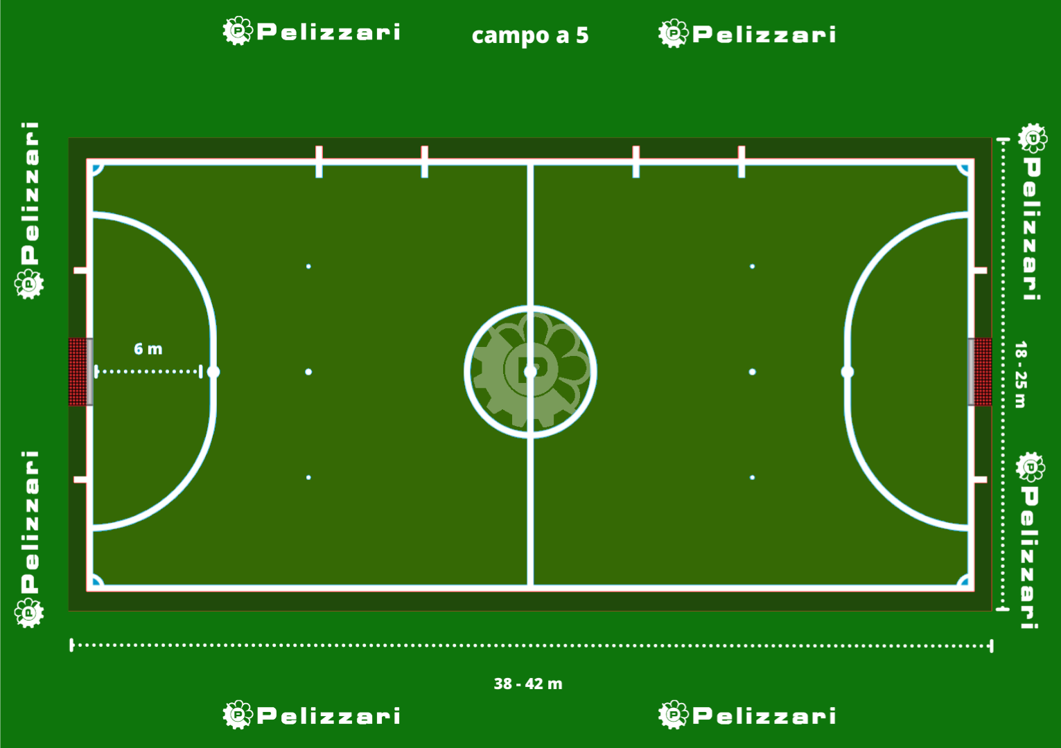 Procos Tovaglioli Di Carta Calcio – 20 Pezzi, 33x33 Cm, Per Feste A Tema Sportivo, Colore Verde